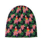 Tropical Parrot Pattern Print Beanie