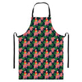 Tropical Parrot Pattern Print Bib Apron With Pocket