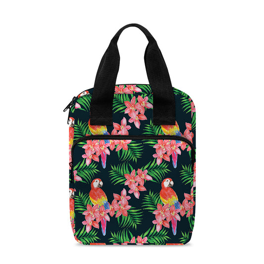 Tropical Parrot Pattern Print Bible Tote Bag