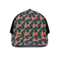 Tropical Parrot Pattern Print Black Mesh Trucker Hat