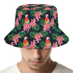 Tropical Parrot Pattern Print Bucket Hat