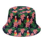 Tropical Parrot Pattern Print Bucket Hat