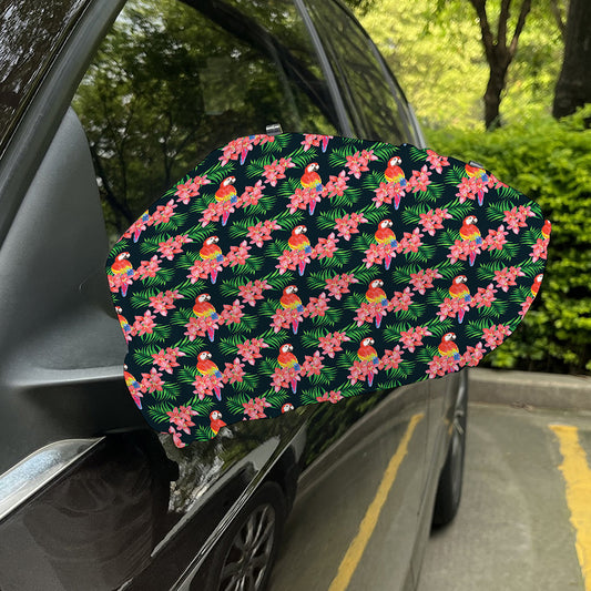 Tropical Parrot Pattern Print Car Side Mirror Covers