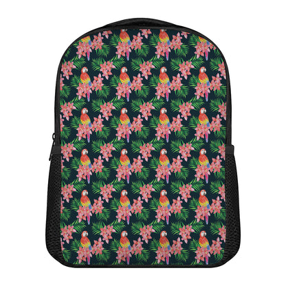 Tropical Parrot Pattern Print Casual Backpack