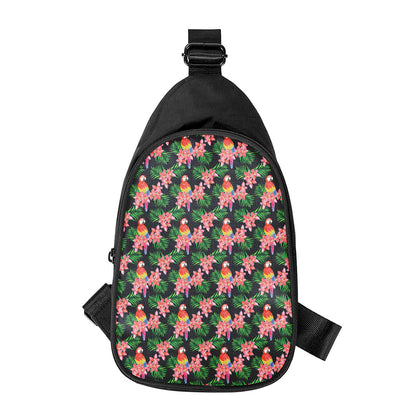 Tropical Parrot Pattern Print Chest Bag