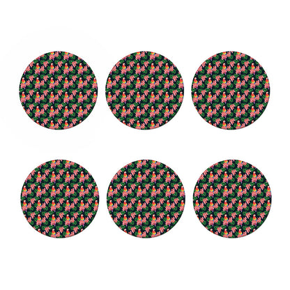 Tropical Parrot Pattern Print Coaster Set