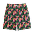 Tropical Parrot Pattern Print Cotton Shorts