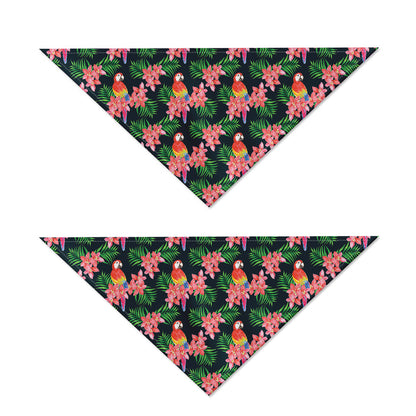 Tropical Parrot Pattern Print Dog Bandana