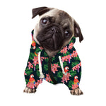 Tropical Parrot Pattern Print Dog Zip Up Hoodie