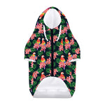 Tropical Parrot Pattern Print Dog Zip Up Hoodie