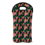 Tropical Parrot Pattern Print Double Neoprene Wine Tote