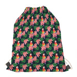 Tropical Parrot Pattern Print Drawstring Bag