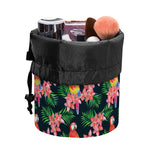 Tropical Parrot Pattern Print Drawstring Makeup Bag