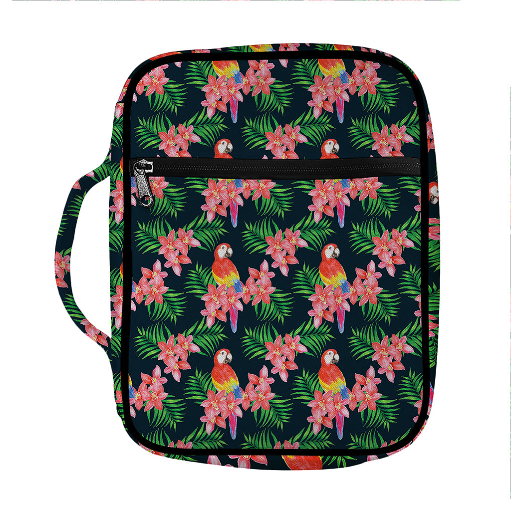 Tropical Parrot Pattern Print Front Pocket Bible Bag