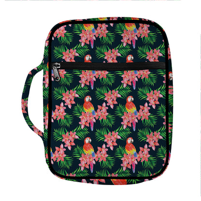 Tropical Parrot Pattern Print Front Pocket Bible Bag