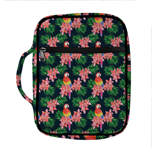 Tropical Parrot Pattern Print Front Pocket Bible Bag