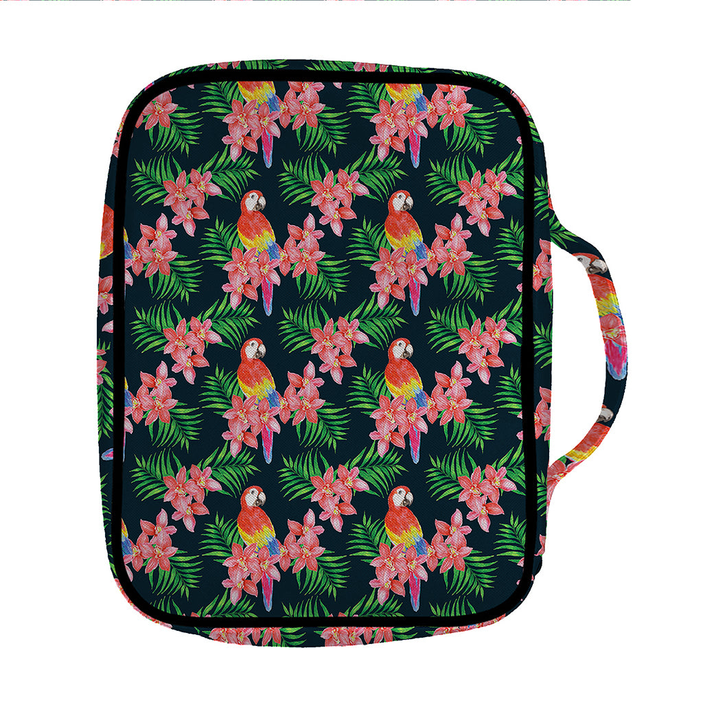 Tropical Parrot Pattern Print Front Pocket Bible Bag