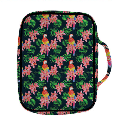 Tropical Parrot Pattern Print Front Pocket Bible Bag