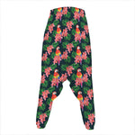 Tropical Parrot Pattern Print Hammer Pants