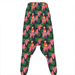 Tropical Parrot Pattern Print Hammer Pants