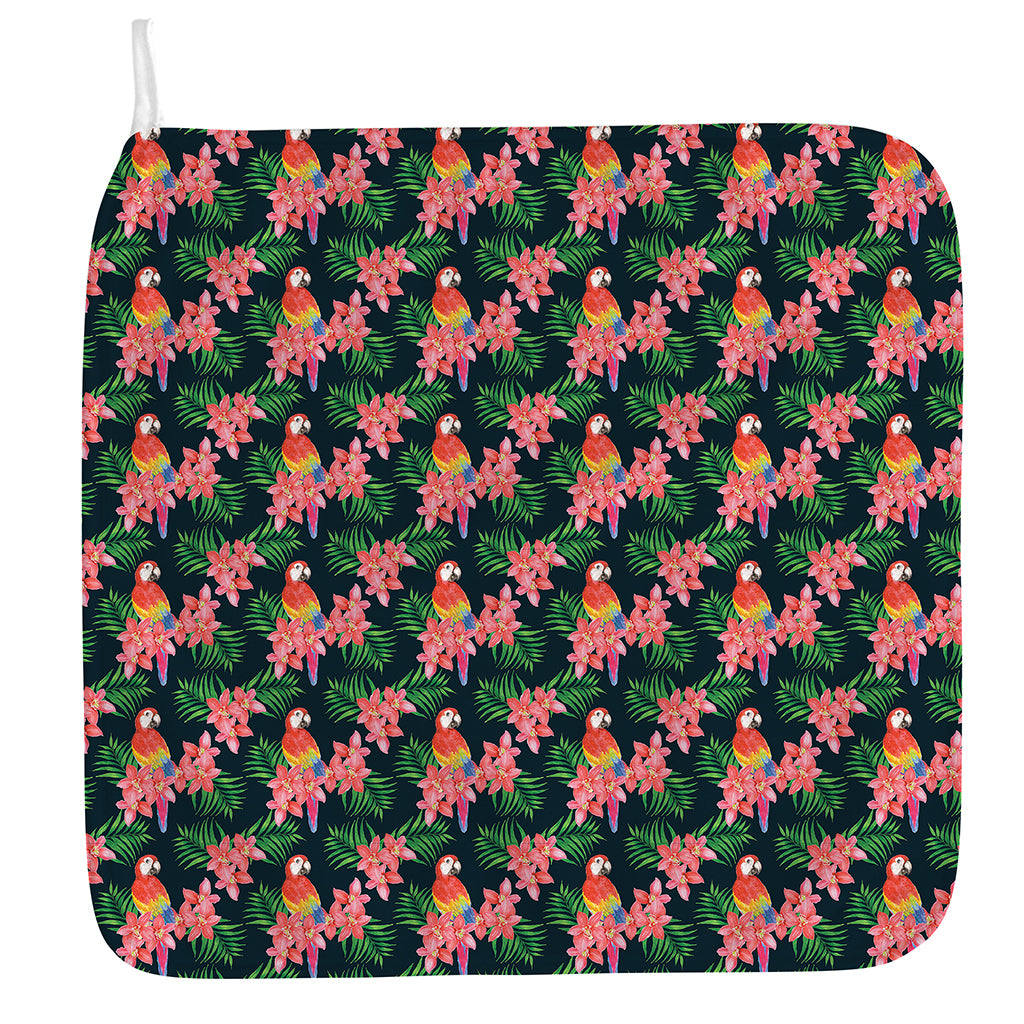 Tropical Parrot Pattern Print Hand Towel