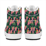 Tropical Parrot Pattern Print High Top Leather Sneakers