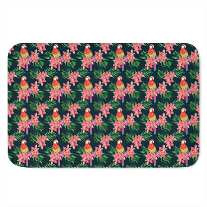Tropical Parrot Pattern Print Indoor Door Mat