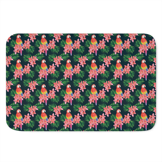 Tropical Parrot Pattern Print Indoor Door Mat