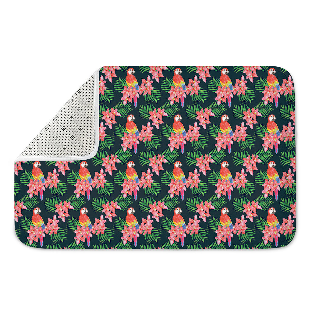 Tropical Parrot Pattern Print Indoor Door Mat