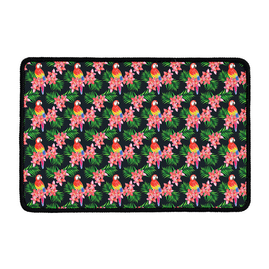Tropical Parrot Pattern Print Kitchen Mat
