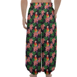 Tropical Parrot Pattern Print Lantern Pants