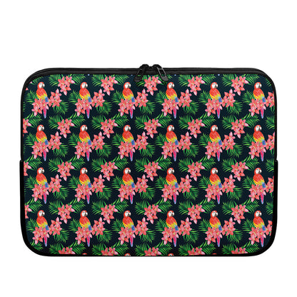 Tropical Parrot Pattern Print Laptop Sleeve