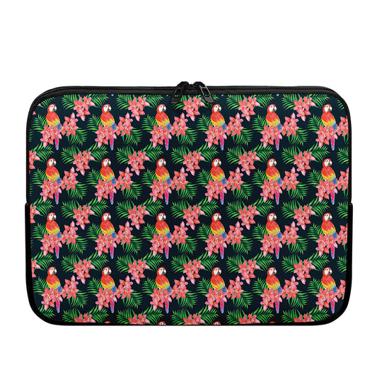 Tropical Parrot Pattern Print Laptop Sleeve