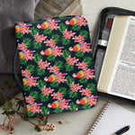 Tropical Parrot Pattern Print Leather Bible Cover