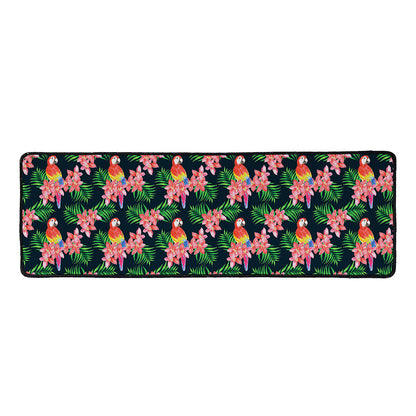 Tropical Parrot Pattern Print Long Kitchen Mat