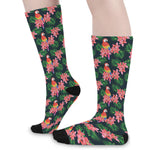 Tropical Parrot Pattern Print Long Socks