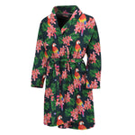 Tropical Parrot Pattern Print Men's Bathrobe