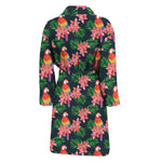 Tropical Parrot Pattern Print Men's Bathrobe