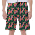 Tropical Parrot Pattern Print Men's Beach Shorts