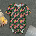 Tropical Parrot Pattern Print Men's Bodysuit
