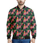 Tropical Parrot Pattern Print Men's Bomber Jacket