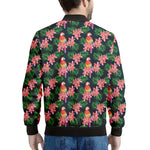 Tropical Parrot Pattern Print Men's Bomber Jacket