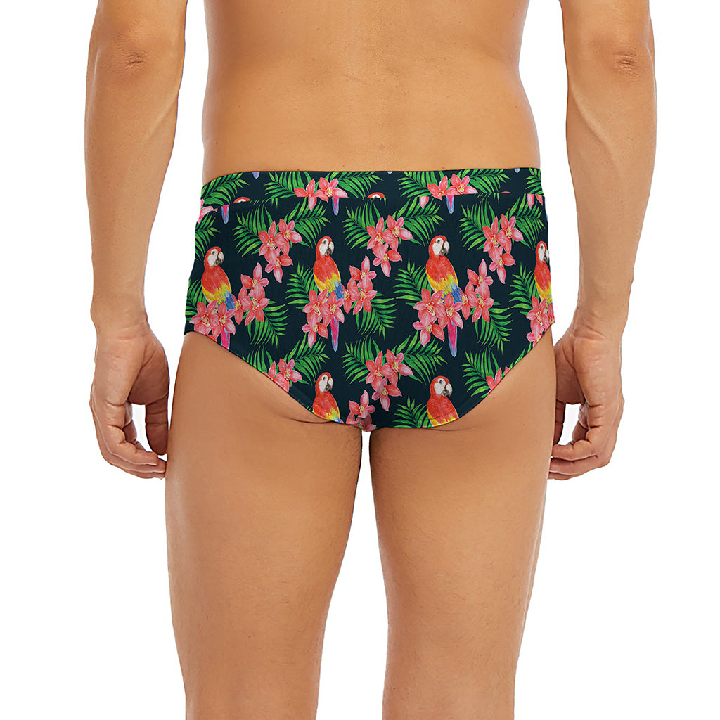 Tropical Parrot Pattern Print Men's Briefs