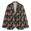 Tropical Parrot Pattern Print Men's Cotton Blazer