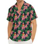 Tropical Parrot Pattern Print Men's Deep V-Neck Shirt