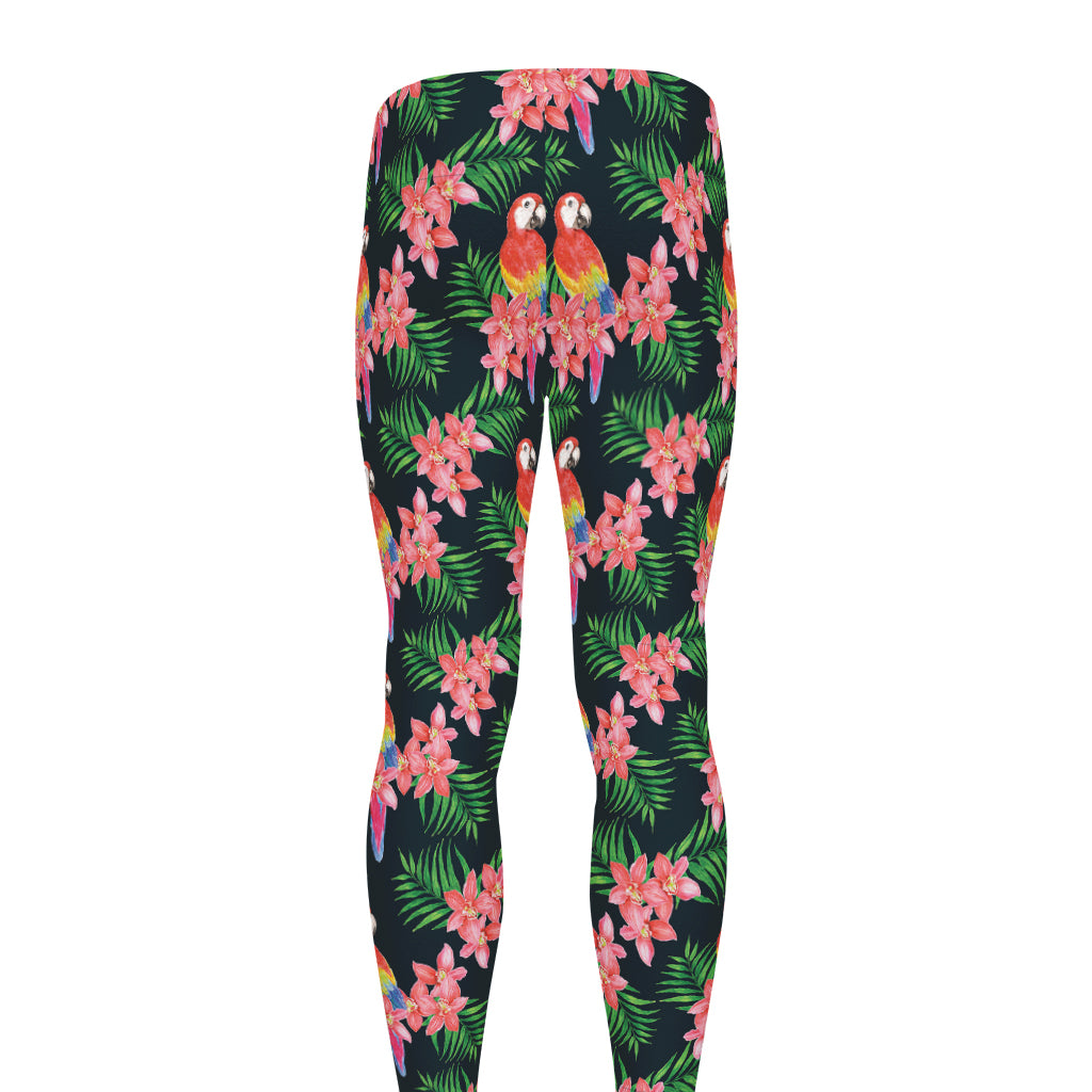 Tropical Parrot Pattern Print Men's leggings