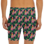 Tropical Parrot Pattern Print Men's Long Boxer Briefs