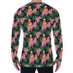Tropical Parrot Pattern Print Men's Long Sleeve T-Shirt