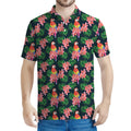 Tropical Parrot Pattern Print Men's Polo Shirt