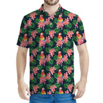 Tropical Parrot Pattern Print Men's Polo Shirt